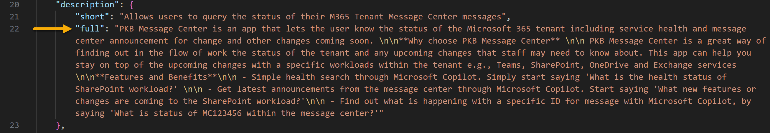 Image of the app description for readability