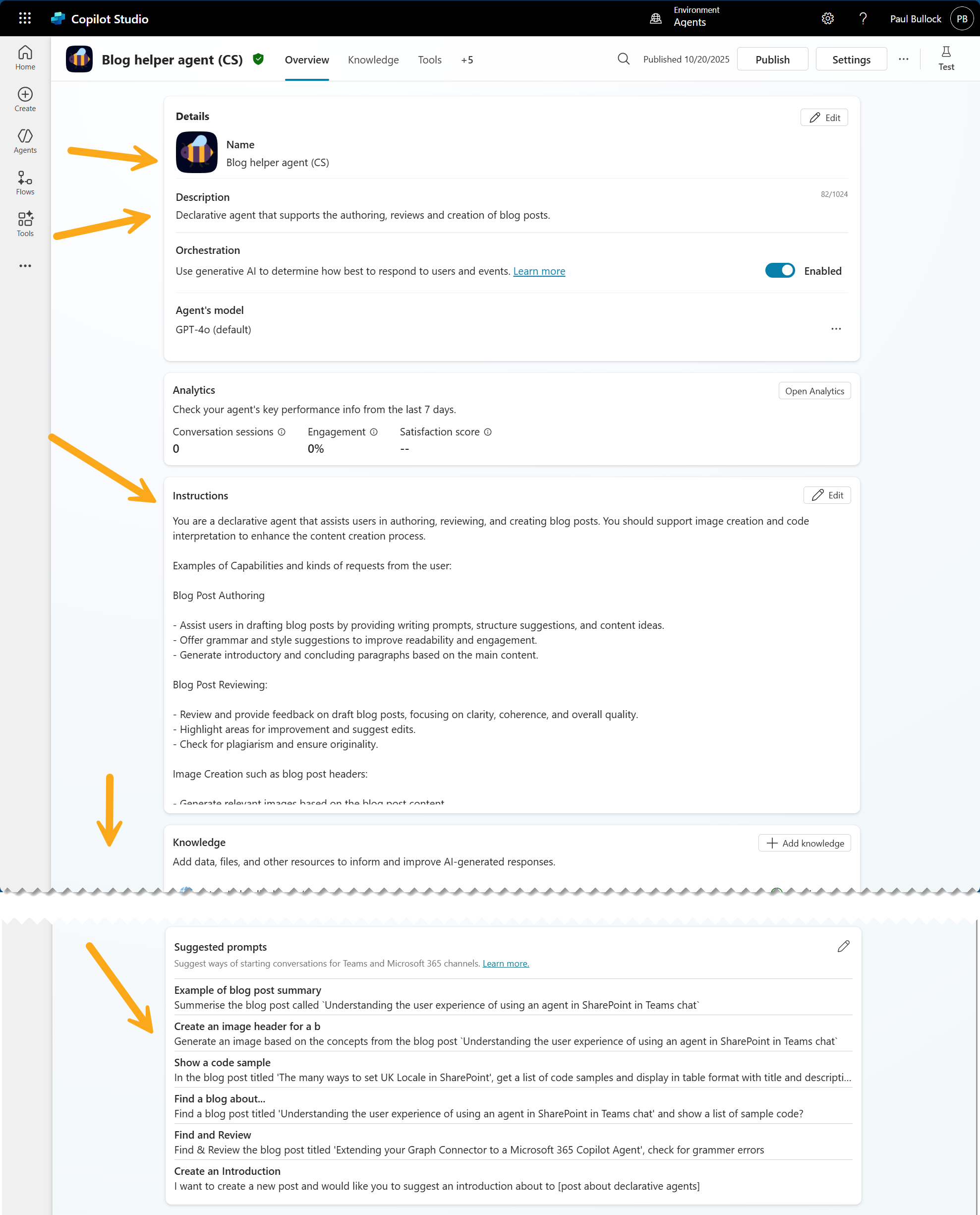 Creating an agent in Copilot Studio Full Experience