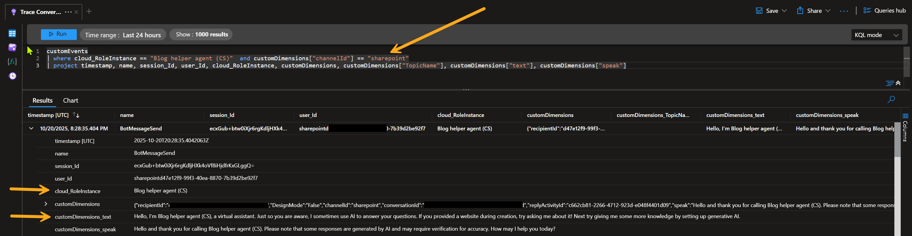 Tracing calls to Copilot Studio with Application Insights
