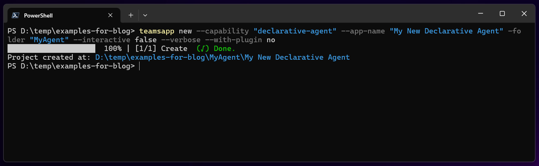 Creating an agent with the Terminal