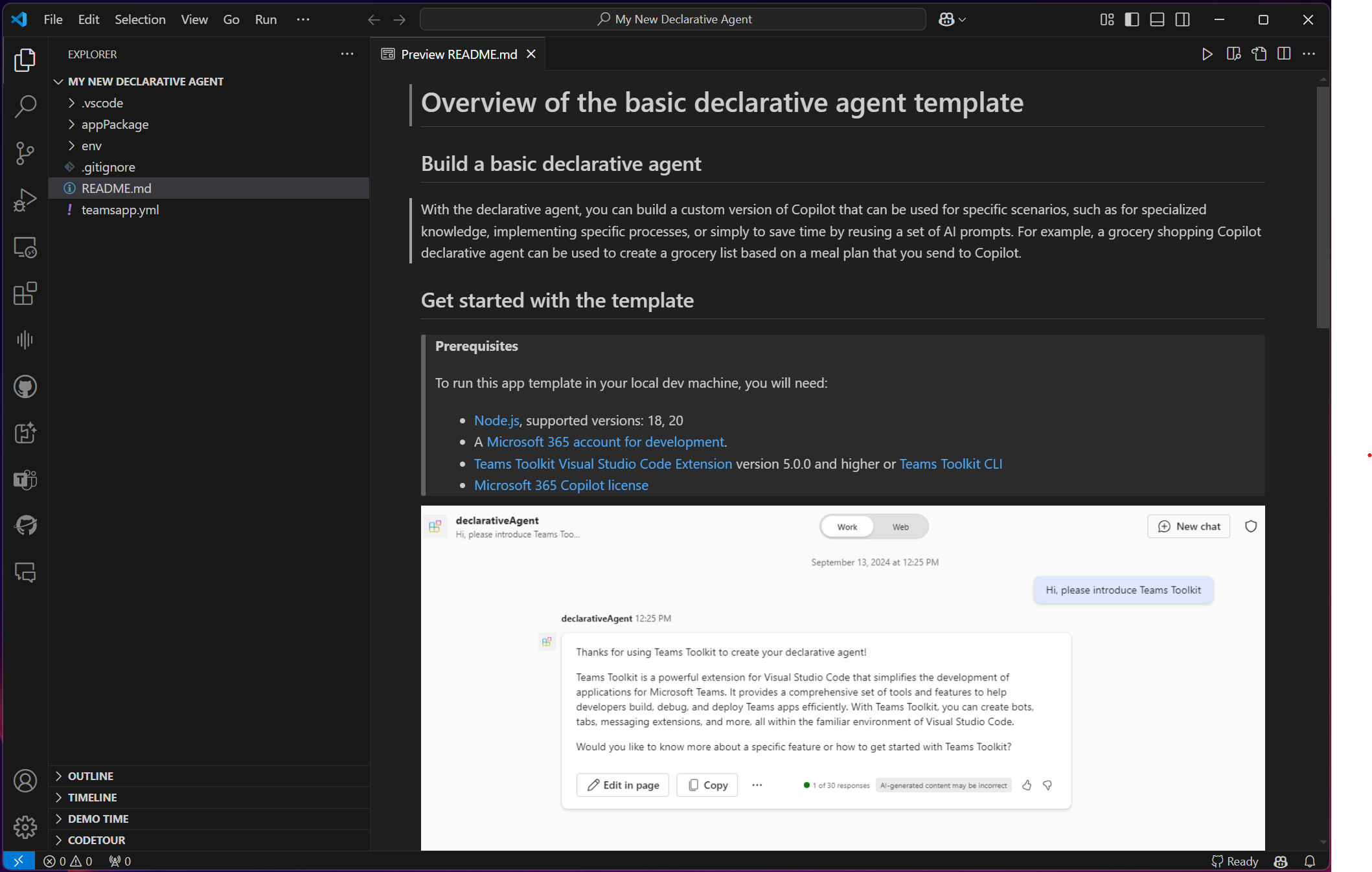 Opening the agent with Visual Studio Code